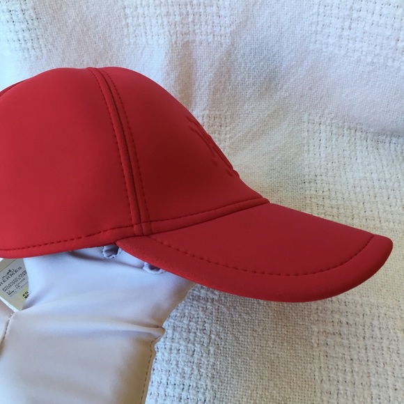 Hermes Atlantic Embossed H-Lift Neoprene Red Cap Hat New With Tag Size Large - Picture 10 of 16